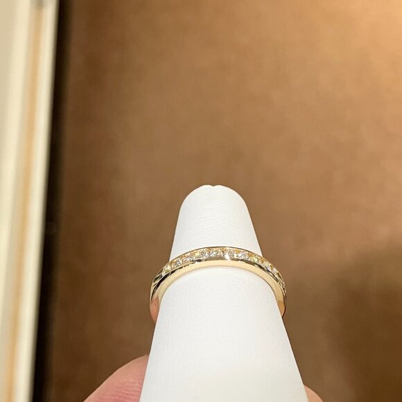 Gold Channel Set Quarter Carat Natural Diamond Ring - Picture 5 of 5